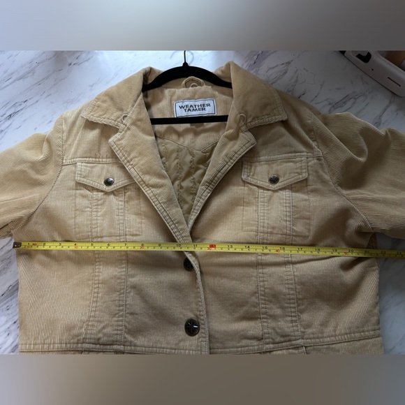 corduroy Beige Women’s Weather Tamer snap button jacket size large - Picture 11 of 12